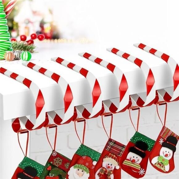 Christmas Stocking Holders for Mantle Set 6, Lightweight Metal Stocking Hangers - Picture 1 of 7